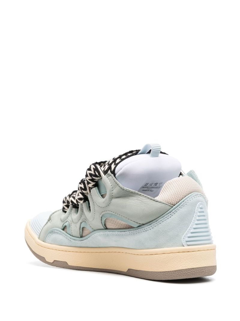 Blue Curb Leather Sneakers