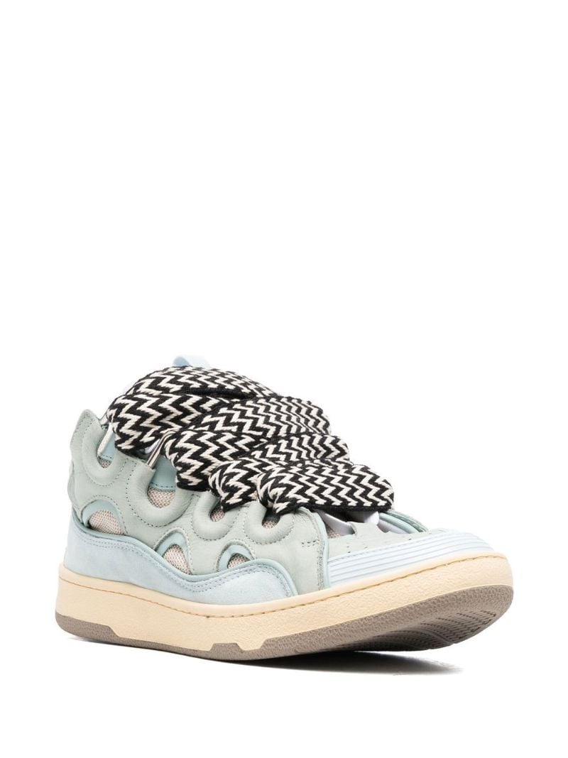Blue Curb Leather Sneakers