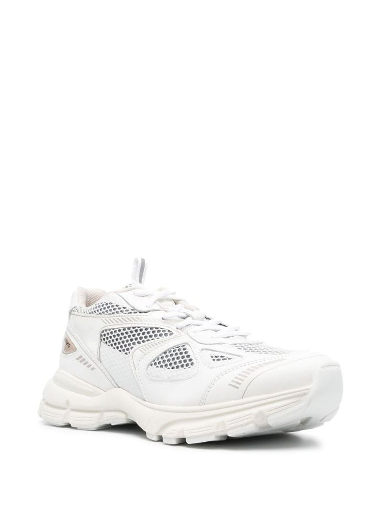 White Marathon Runner Leather Sneakers
