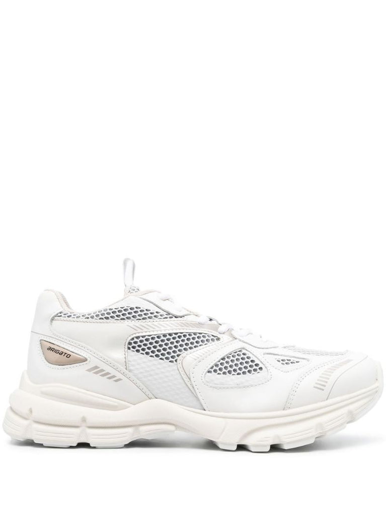 White Marathon Runner Leather Sneakers