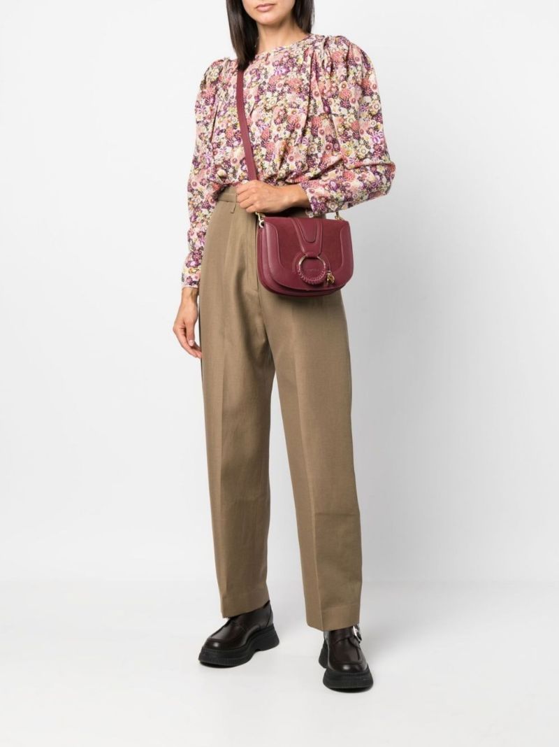 Red Hana Leather Cross Body Bag