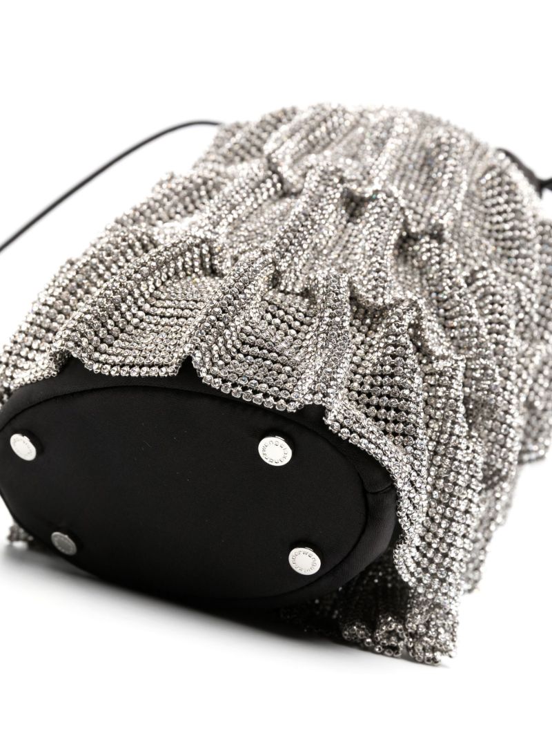 Black Crystal Mesh Bucket Bag