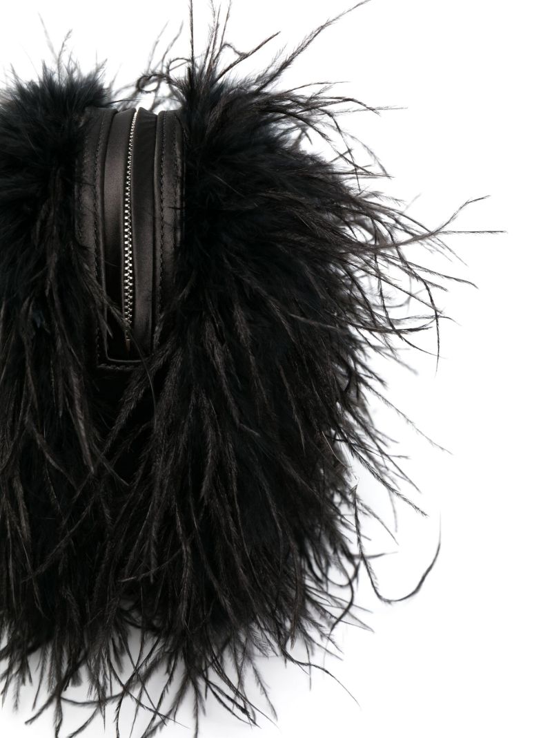 Black Heart Pillow Feather Clutch