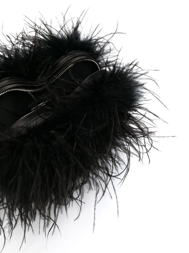 Black Heart Pillow Feather Clutch