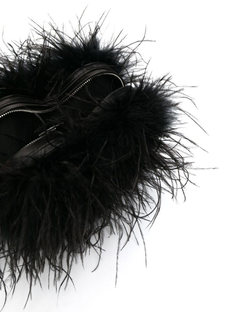 Black Heart Pillow Feather Clutch