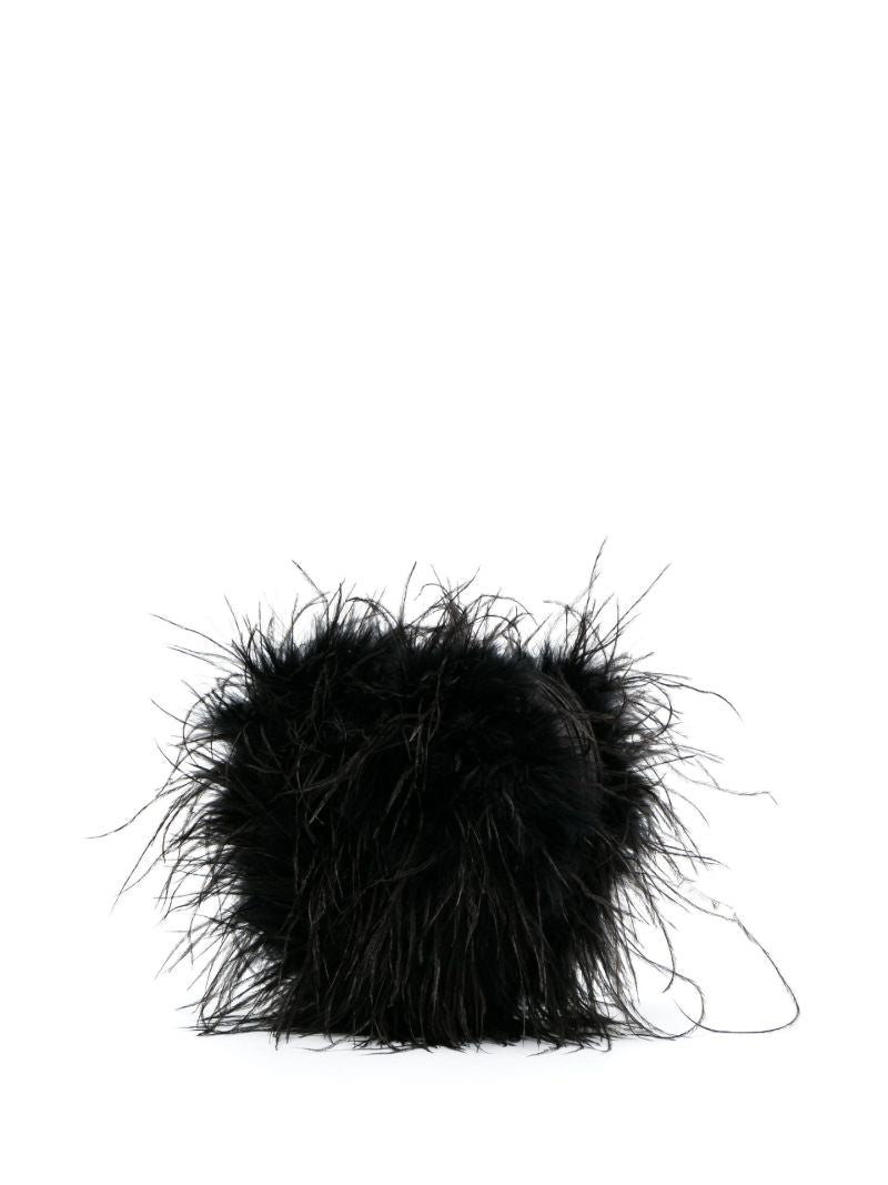 Black Heart Pillow Feather Clutch