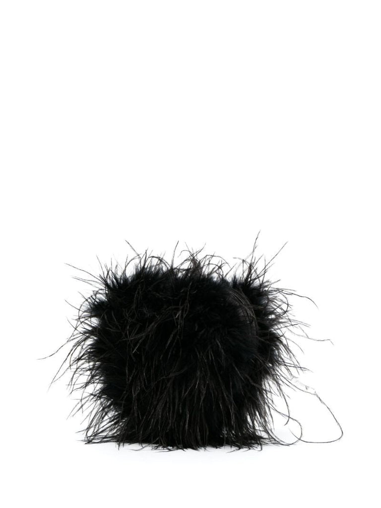 Black Heart Pillow Feather Clutch