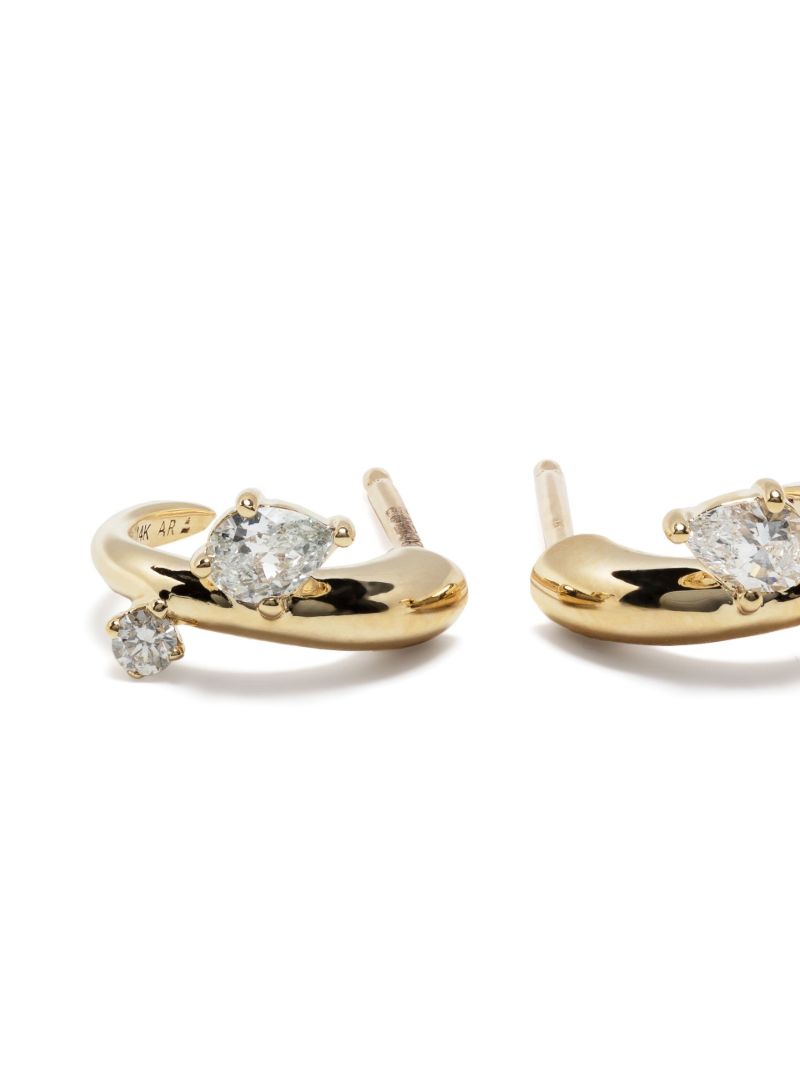 14k Yellow Gold Premier Amigos Diamond Hoop Earrings