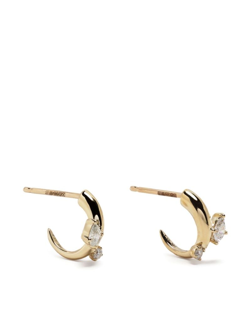14k Yellow Gold Premier Amigos Diamond Hoop Earrings