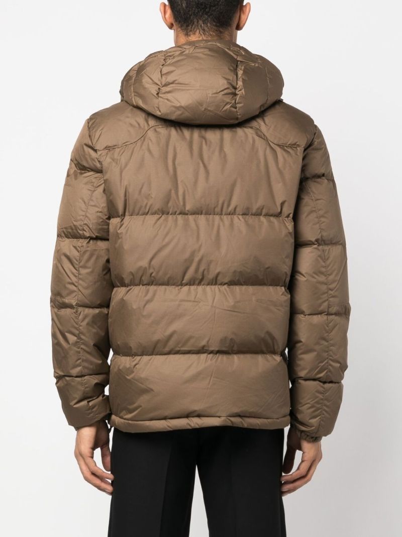 Neutral Logo-embroidered Down Puffer Jacket