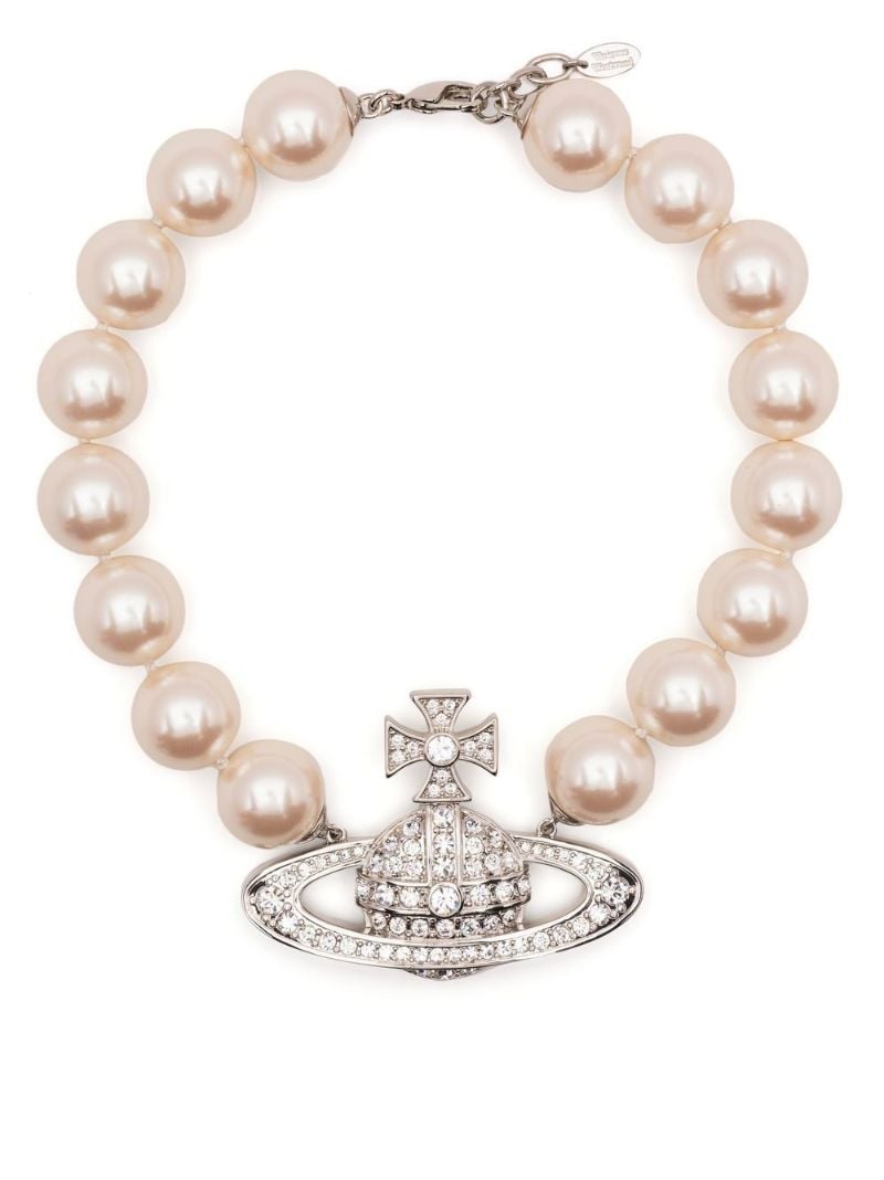 Silver-tone Neysa Pearl Choker Necklace