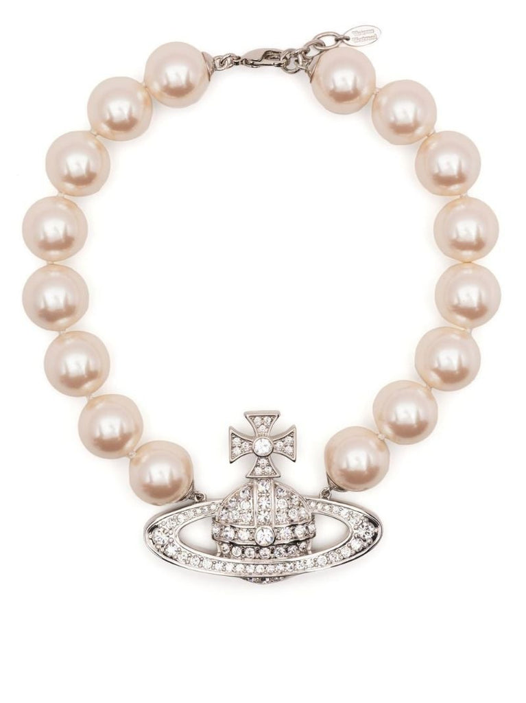 Silver-tone Neysa Pearl Choker Necklace