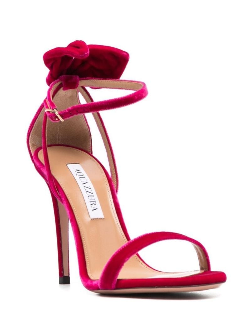 Pink Bow Tie 105 Velvet Sandals
