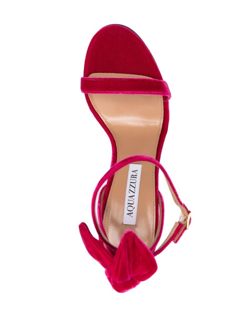 Pink Bow Tie 105 Velvet Sandals