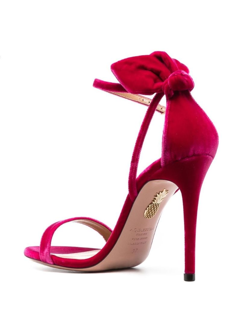 Pink Bow Tie 105 Velvet Sandals