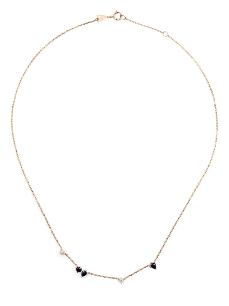 14k Yellow Gold Premier Amigos Sapphire and Diamond Necklace