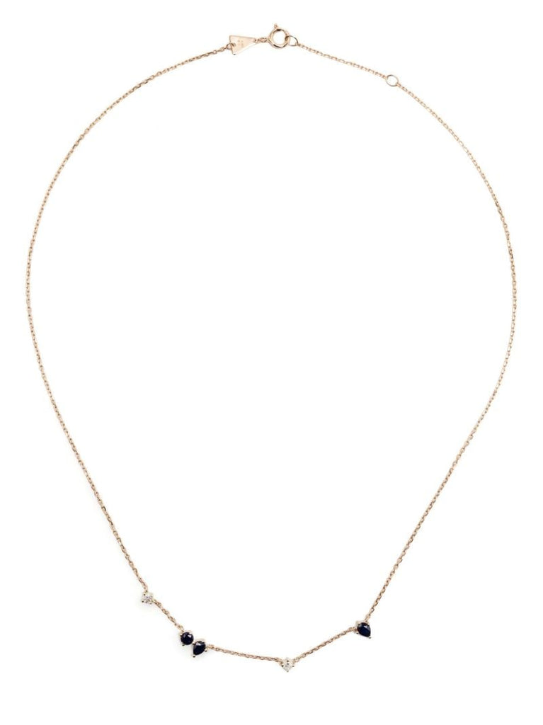 14k Yellow Gold Premier Amigos Sapphire and Diamond Necklace