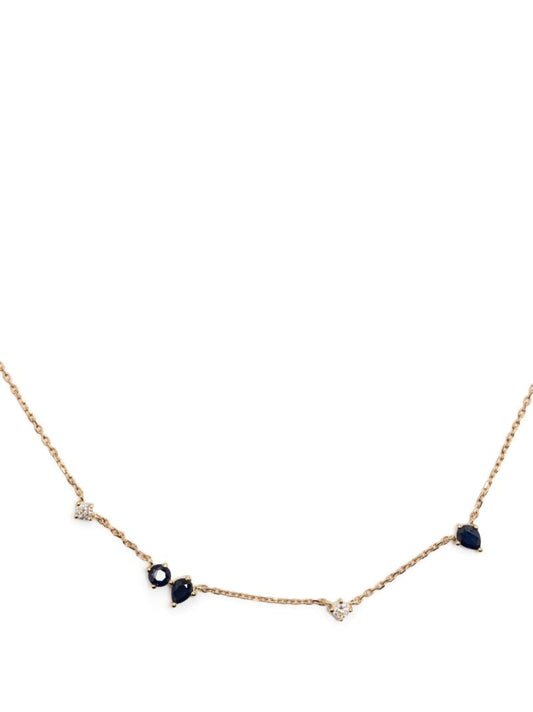 14k Yellow Gold Premier Amigos Sapphire and Diamond Necklace