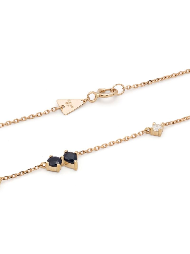 14k Yellow Gold Premier Amigos Sapphire and Diamond Necklace