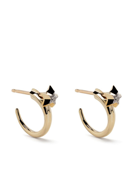 Gold-plated Shooting Star Diamond Earrings