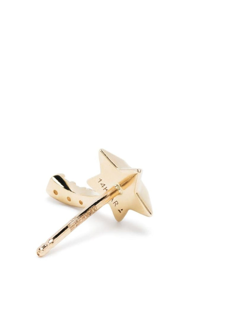 14k Yellow Gold Shooting Star Stud Earrings