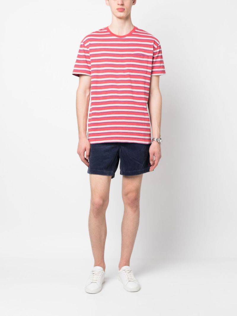 Blue Corduroy Drawstring Fastening Shorts