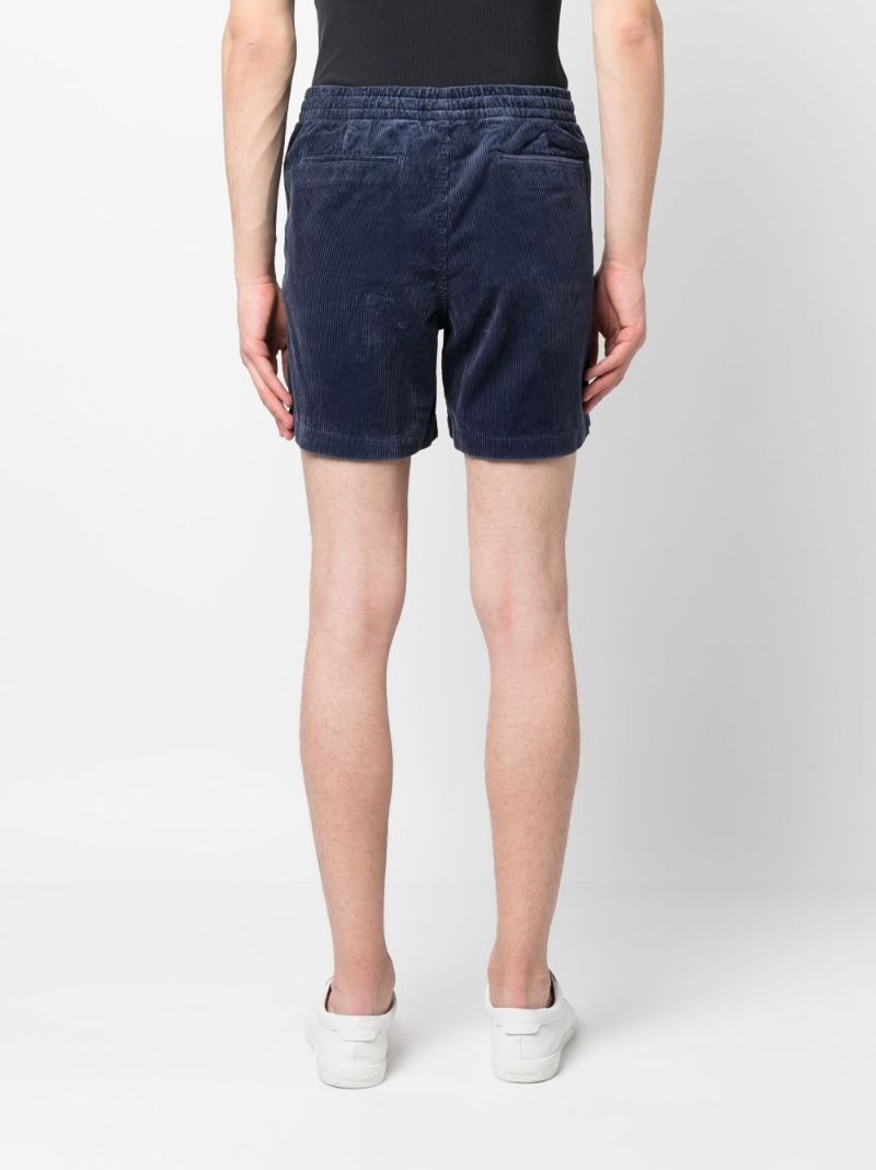 Blue Corduroy Drawstring Fastening Shorts