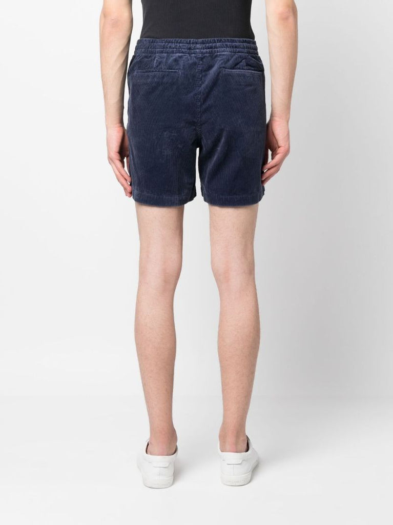 Blue Corduroy Drawstring Fastening Shorts