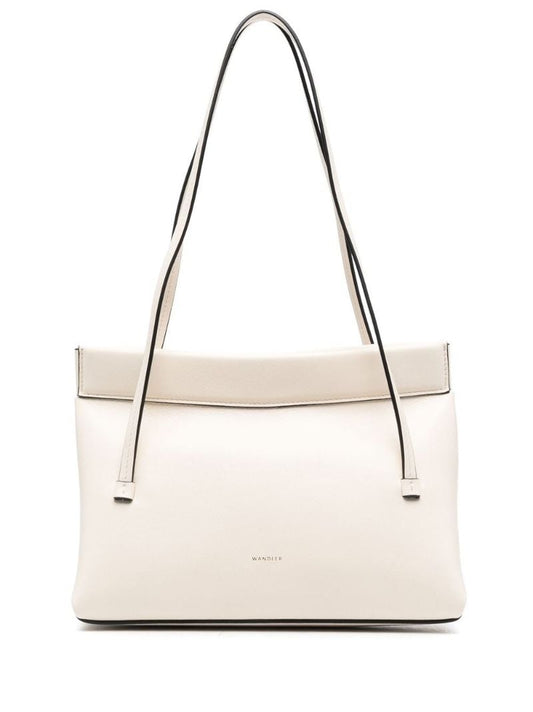 White Joanna Mini Leather Tote Bag