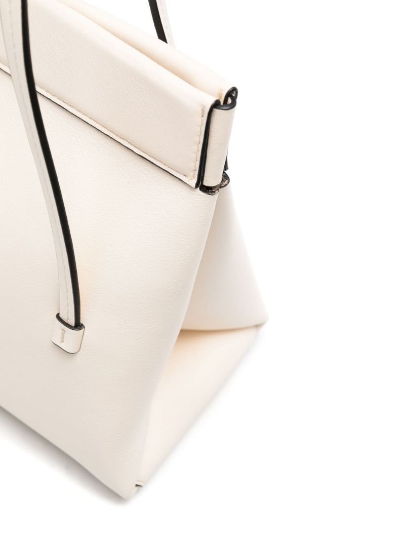 White Joanna Mini Leather Tote Bag