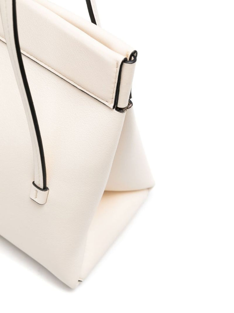 White Joanna Mini Leather Tote Bag