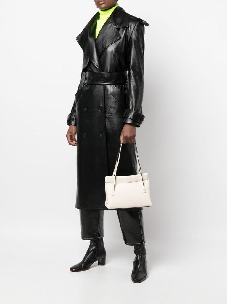 White Joanna Mini Leather Tote Bag