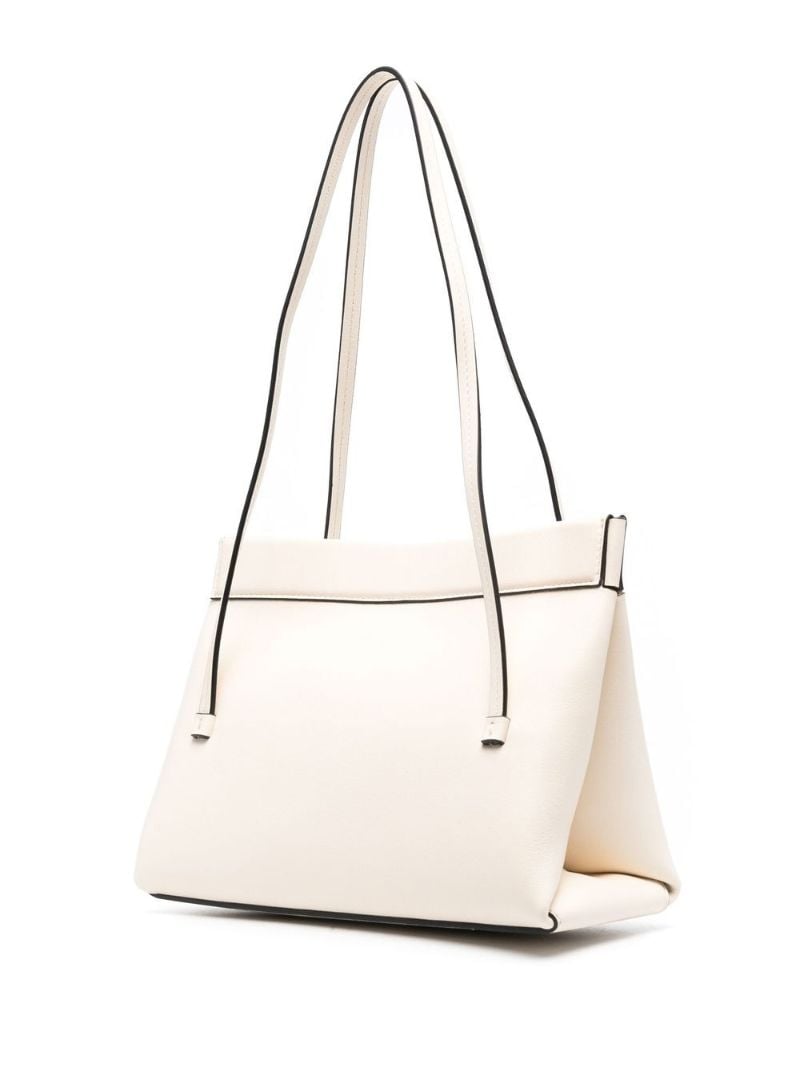 White Joanna Mini Leather Tote Bag