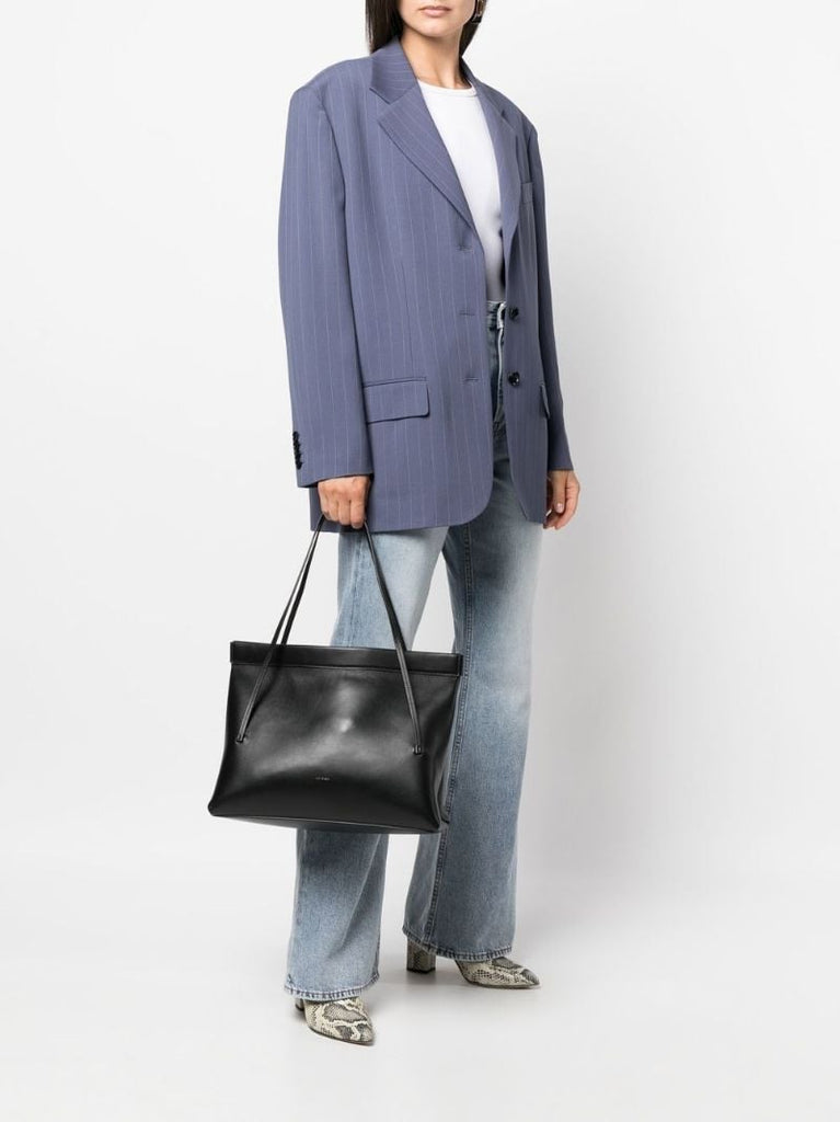 Black Joanna Medium Leather Tote Bag