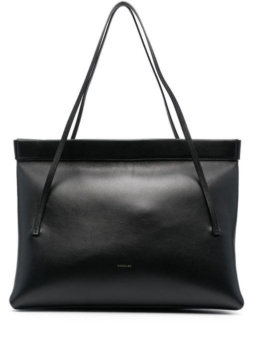 Black Joanna Medium Leather Tote Bag