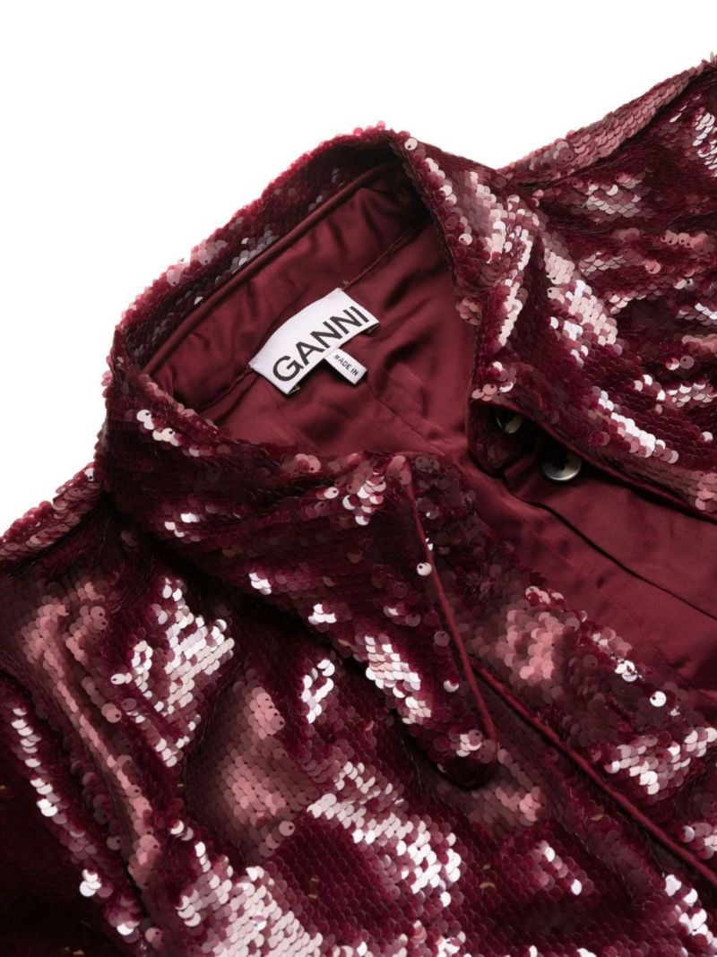 Red Sequin Shirt Mini Dress