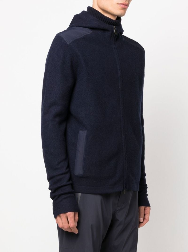 Blue Aspen Wool Hooded Jacket
