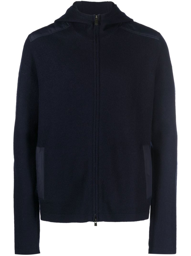 Blue Aspen Wool Hooded Jacket