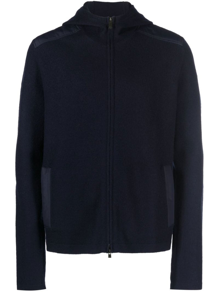 Blue Aspen Wool Hooded Jacket