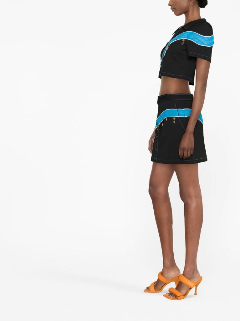 Black Priya Graphic Print Skirt