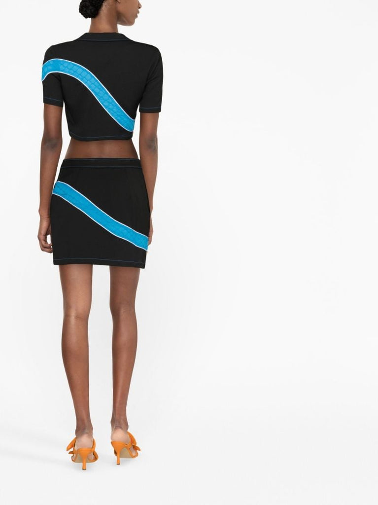 Black Priya Graphic Print Skirt