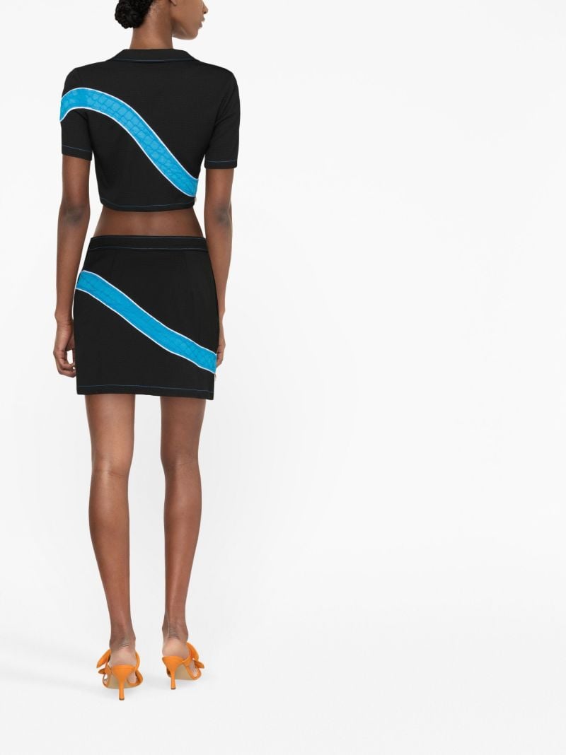 Black Priya Button-down Crop Top