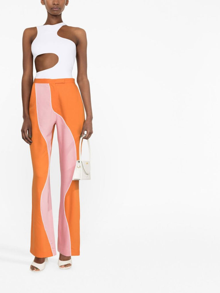 Orange Madhu Flared Trousers