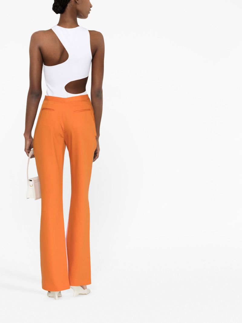 Orange Madhu Flared Trousers