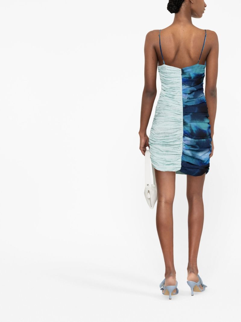 Blue Solange Ruched Mini Dress