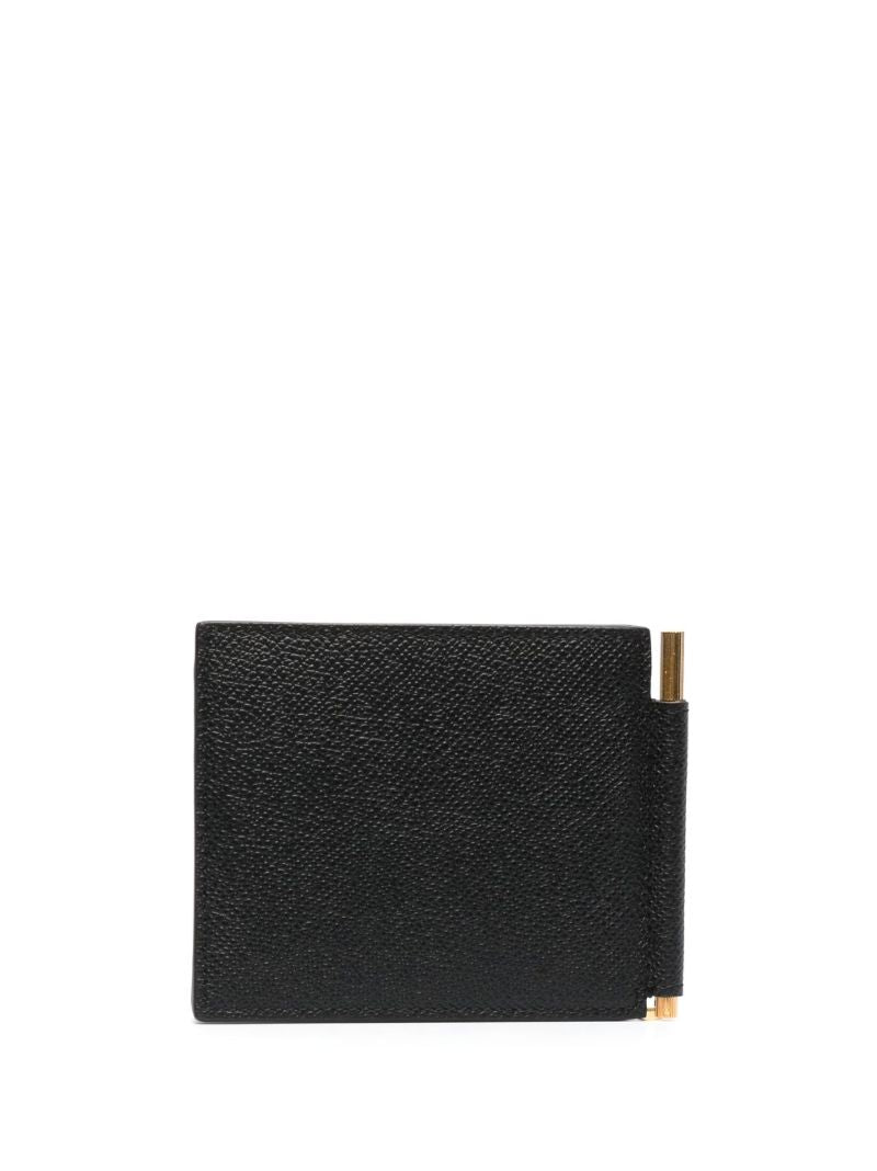 Black T Line Money Clip Leather Wallet