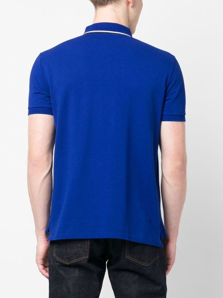 Blue Triple-pony Cotton Polo Shirt