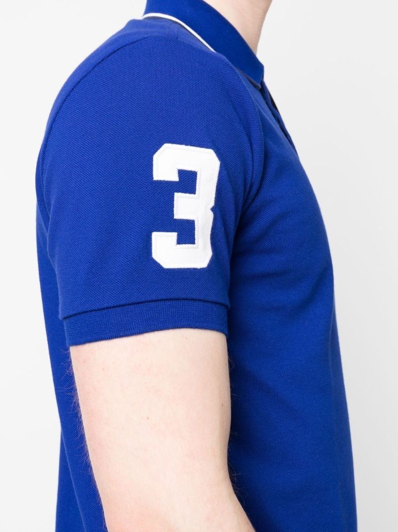 Blue Triple-pony Cotton Polo Shirt