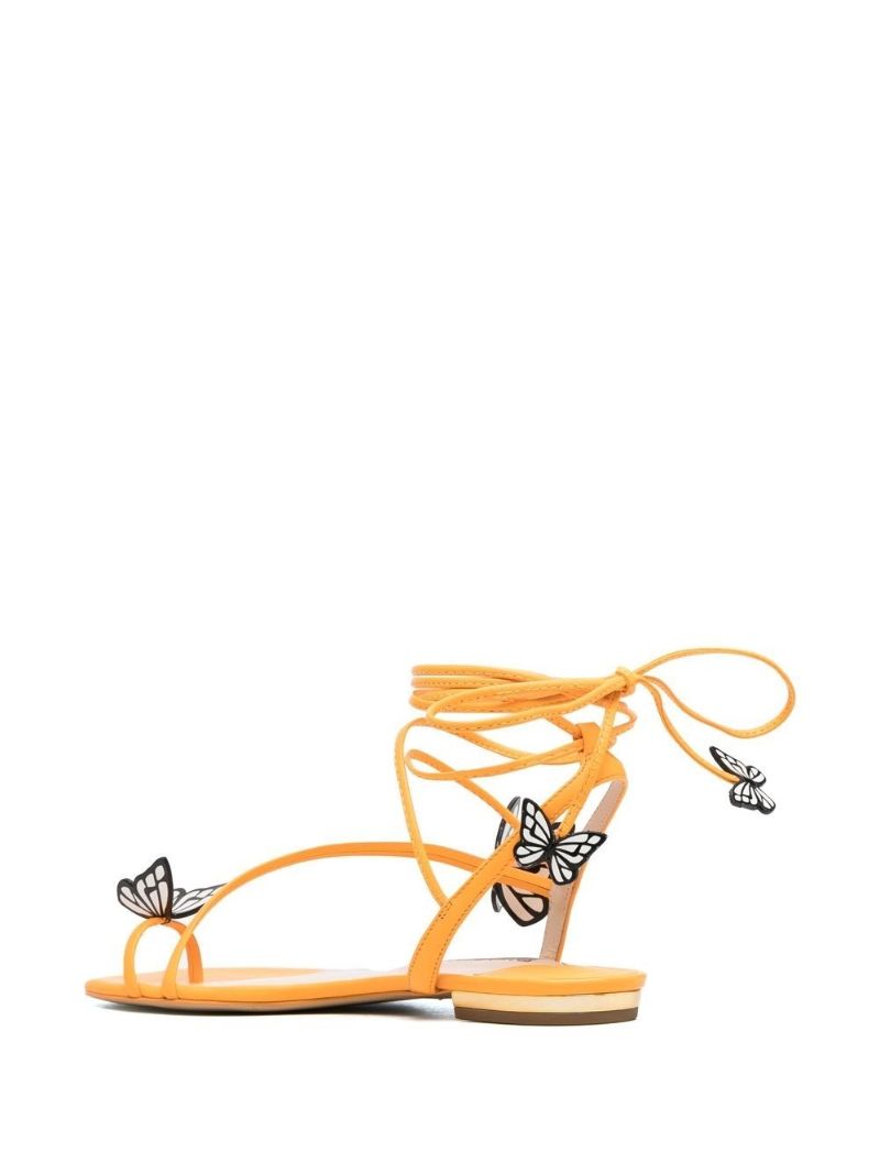 Orange Vanessa Butterfly Leather Sandals