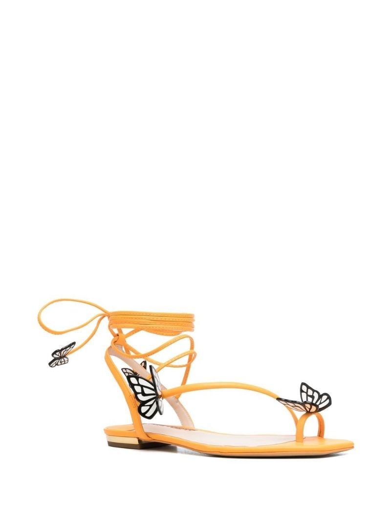 Orange Vanessa Butterfly Leather Sandals
